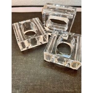 Set of‎ 3 Vintage 1980s Acrylic Napkin Ring Salt & Pepper Shakers